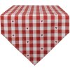 Clayre & Eef LVT65 Runner da tavola con motivo a cuore rosso bianco 50x160 cm