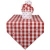 Clayre & Eef LVT65 Runner da tavola con motivo a cuore rosso bianco 50x160 cm