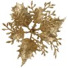 Clayre & Eef 65784 decorazione natalizia fiore oro Ø 11x3 cm plastica