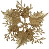 Clayre & Eef 65784 decorazione natalizia fiore oro Ø 11x3 cm plastica