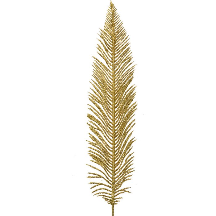 Clayre & Eef 65806 Foglia decorativa in plastica oro 7x1x45 cm