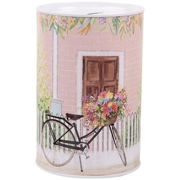 Clayre & Eef 6BL0155 Salvadanaio rosa retrò Ø 10x15 cm