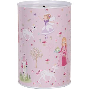 Clayre & Eef 6BL0159 Salvadanaio Princess rosa Ø10x15 cm