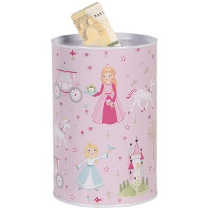 Clayre & Eef 6BL0159 Salvadanaio Princess rosa Ø10x15 cm