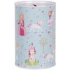 Clayre & Eef 6BL0160 Salvadanaio blu in stile country Ø 10x15 cm