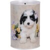 Clayre & Eef 6BL0161 Salvadanaio Dog Flowers Ø 10x15 cm