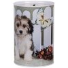 Clayre & Eef 6BL0163 Salvadanaio cane Ø 10x15 cm Bianco Marrone
