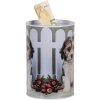 Clayre & Eef 6BL0163 Salvadanaio cane Ø 10x15 cm Bianco Marrone