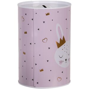 Clayre & Eef 6BL0164 Salvadanaio Rosa Coniglietto Ø 10x15 cm