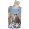 Clayre & Eef 6BL0167 Salvadanaio motivo gatto Ø 8x13 cm stile country
