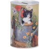 Clayre & Eef 6BL0168 Salvadanaio motivo gatto Ø 8x13 cm stile country