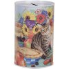 Clayre & Eef 6BL0170 Salvadanaio motivo gatto Ø 8x13 cm stile country