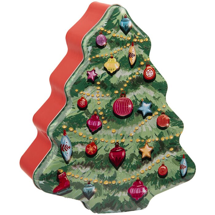 Clayre & Eef 6BL0154 Albero di Natale in latta verde rosso 15x18x7 cm