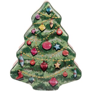 Clayre & Eef 6BL0154 Albero di Natale in latta verde rosso 15x18x7 cm