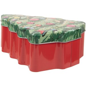 Clayre & Eef 6BL0154 Albero di Natale in latta verde rosso 15x18x7 cm
