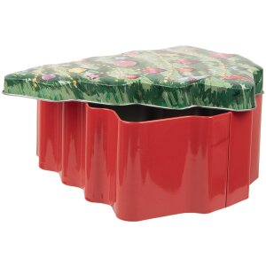 Clayre & Eef 6BL0154 Albero di Natale in latta verde rosso 15x18x7 cm