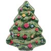 Clayre & Eef 6BL0154 Albero di Natale in latta verde rosso 15x18x7 cm