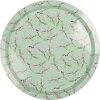 Clayre & Eef 6BL0181 Vassoio Ø 32 cm verde floreale stile retro vintage