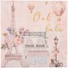 Clayre & Eef 73072 Tovaglioli di carta rosa motivi parigini 33x33 cm 20 pezzi