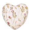 Clayre & Eef 6CE1917 Cuore decorativo in ceramica beige rosa 11x11x4 cm