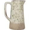 Clayre & Eef 6CE1924M Brocca decorativa in ceramica verde beige 16x11x20 cm stile country