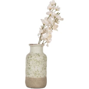 Clayre & Eef 6CE1929M Vaso in ceramica verde stile country Ø 14x26 cm