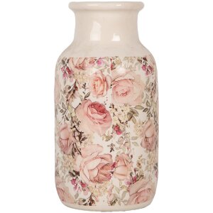 Clayre & Eef 6CE1930M Vaso Beige Rosa Motivo Floreale...
