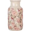 Clayre & Eef 6CE1930M Vaso Beige Rosa Motivo Floreale Ø 14x26 cm Ceramica