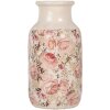 Clayre & Eef 6CE1930M Vaso Beige Rosa Motivo Floreale Ø 14x26 cm Ceramica