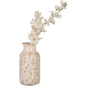 Vaso Clayre & Eef 6CE1931M Ceramica rosa beige stile country Ø 14x26 cm