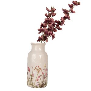 Vaso Clayre & Eef 6CE1932L Beige Rosa Ø 15x32 cm Ceramica Stile Country
