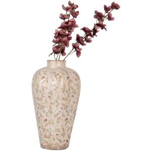 Vaso Clayre & Eef 6CE1937L Beige Rosa Ø 24x40 cm Ceramica Stile Country