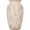 Clayre & Eef 6CE1941S Vaso in ceramica beige floreale Ø 16x27 cm