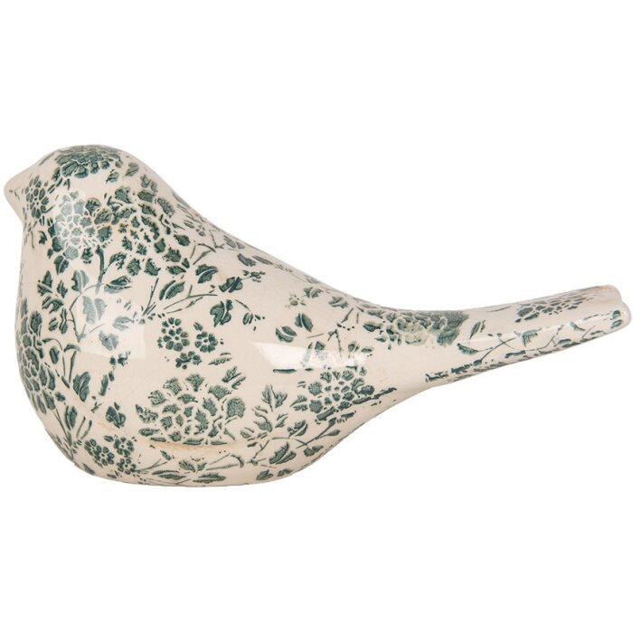Clayre & Eef 6CE1950L Decorazione Uccello Beige Verde 25x10x13 cm