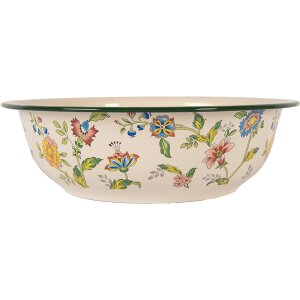 Clayre & Eef 6EM0004 Ciotola decorativa Smalto Beige Verde Ø 30x9 cm 3000 ml