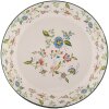 Clayre & Eef 6EM0005 Piatto decorativo smaltato Ø 30 cm Beige Verde Vintage