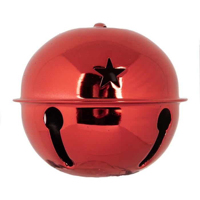 Clayre & Eef 6Y5726M Decorazione Campana in ferro rosso Ø 9x9 cm