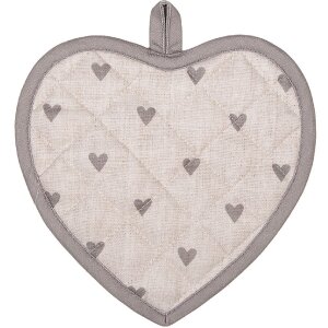 Clayre & Eef LVT45G Topflappen Herzform Beige Grau...