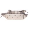 Clayre & Eef LVT47G Cestino per il pane Beige Grigio Cotone 35x35x8 cm Quadrato