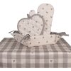 Clayre & Eef LVT47G Cestino per il pane Beige Grigio Cotone 35x35x8 cm Quadrato