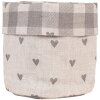 Clayre & Eef LVT50G Cestino per il pane Beige Grigio Cotone Ø 15x16 cm Rotondo