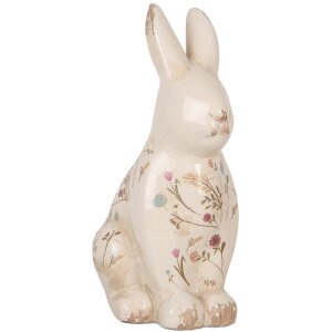 Clayre & Eef 6CE1958L Coniglio decorativo in ceramica 16x12x28 cm Beige Pink