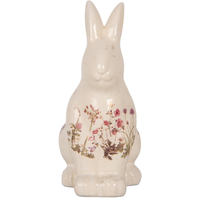 Clayre & Eef 6CE1959M Coniglio decorativo in ceramica beige rosa 13x10x21 cm
