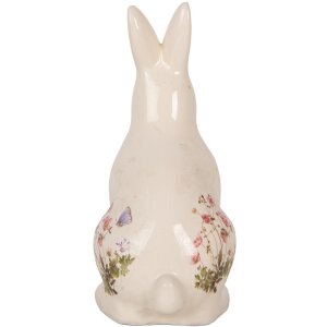 Clayre & Eef 6CE1959M Coniglio decorativo in ceramica beige rosa 13x10x21 cm