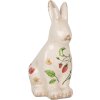 Clayre & Eef 6CE1960M Coniglio decorativo in ceramica beige rossa 13x10x21 cm