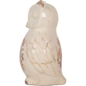 Clayre & Eef 6CE1961L Gufo decorativo in ceramica beige rosa 13x12x22 cm