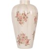 Clayre & Eef 6CE1963L Vaso Beige Rosa Ø24x40 cm Ceramica Stile Country