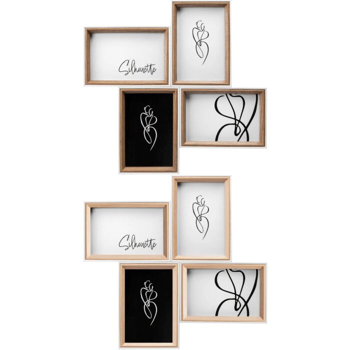 Walther Silhouette galleria in legno bianco/faggio 4 foto 10x15 cm 13x18 cm