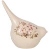 Clayre & Eef 6CE1954L Decorazione Uccello Beige Fiori Rosa 17x11x18 cm