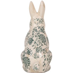 Clayre & Eef 6CE1955L Coniglio decorativo in ceramica beige verde 16x12x28 cm